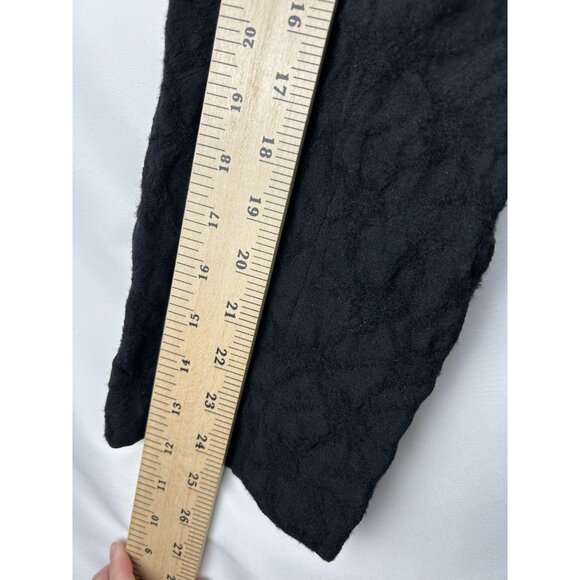 Eileen Fisher Womens Jacket Large Crinkle 100% Wool Black Cardigan long langenlo - Picture 8 of 16